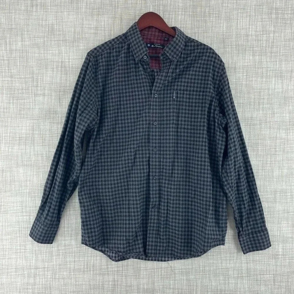 Ben Sherman Shirt Long Sleeve Button Down Mens L 3715 - Picture 1 of 7